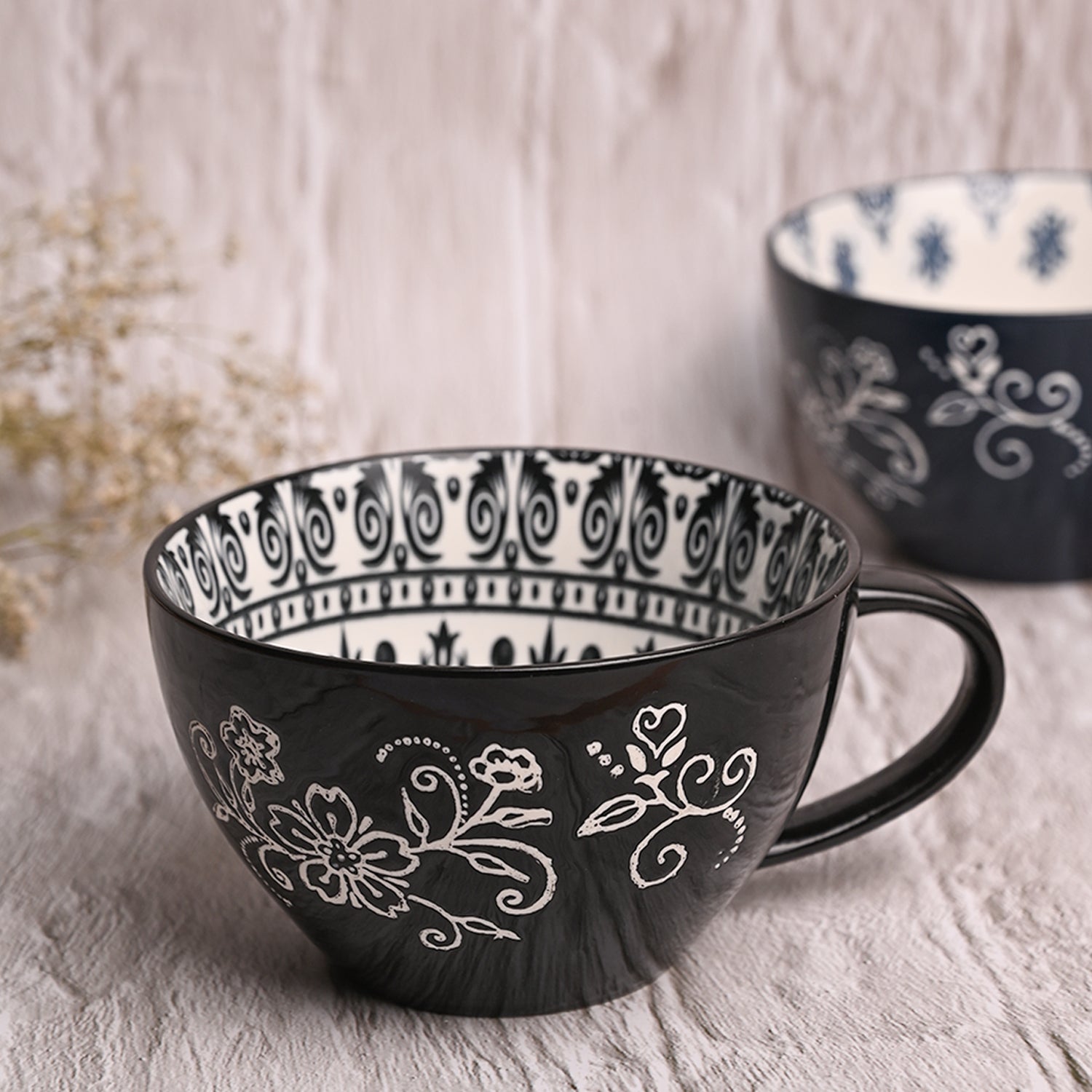 Blue Geometry 480ml Cup
