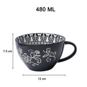 Blue Geometry 480ml Cup