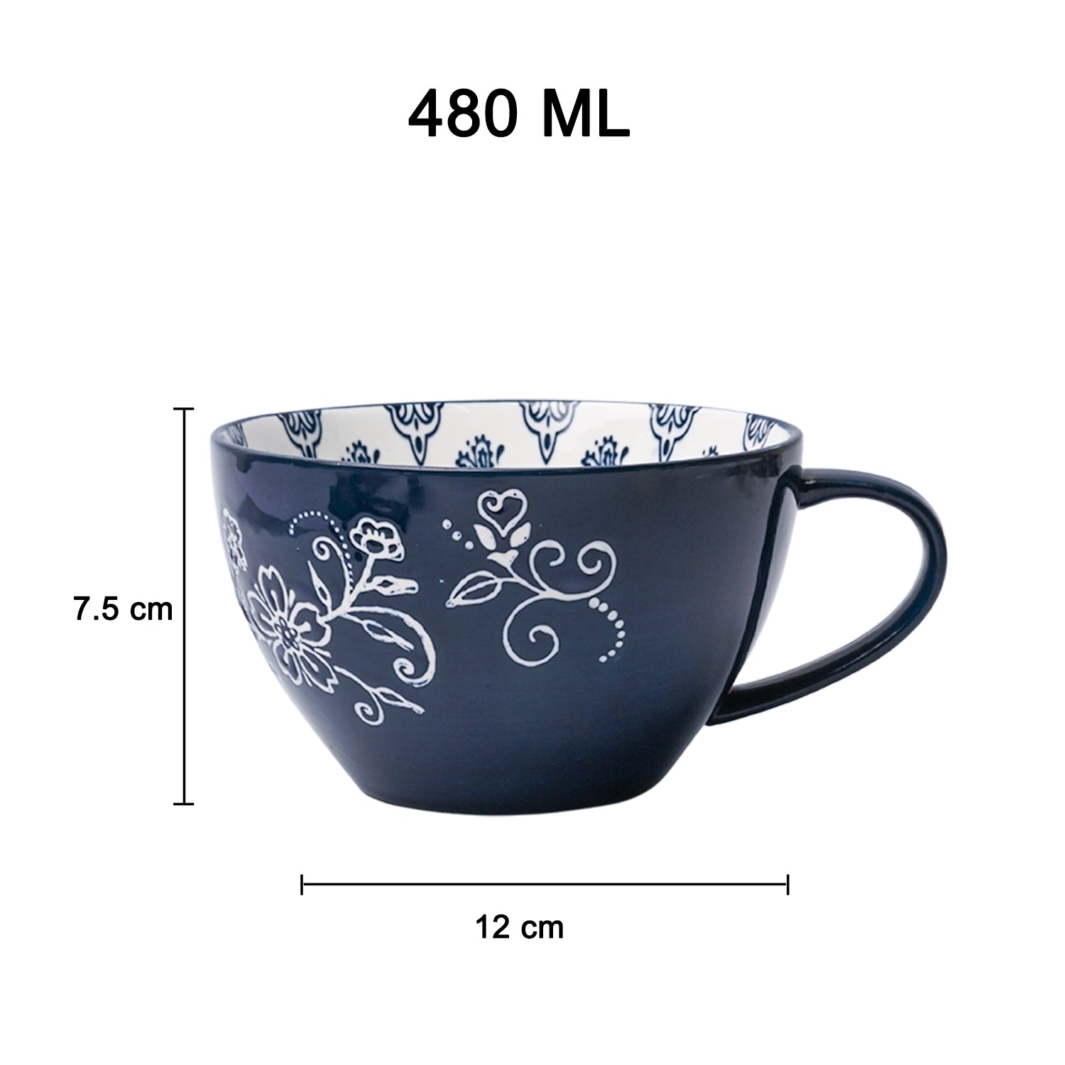 Blue Floral 480ml Cup