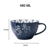 Blue Floral 480ml Cup