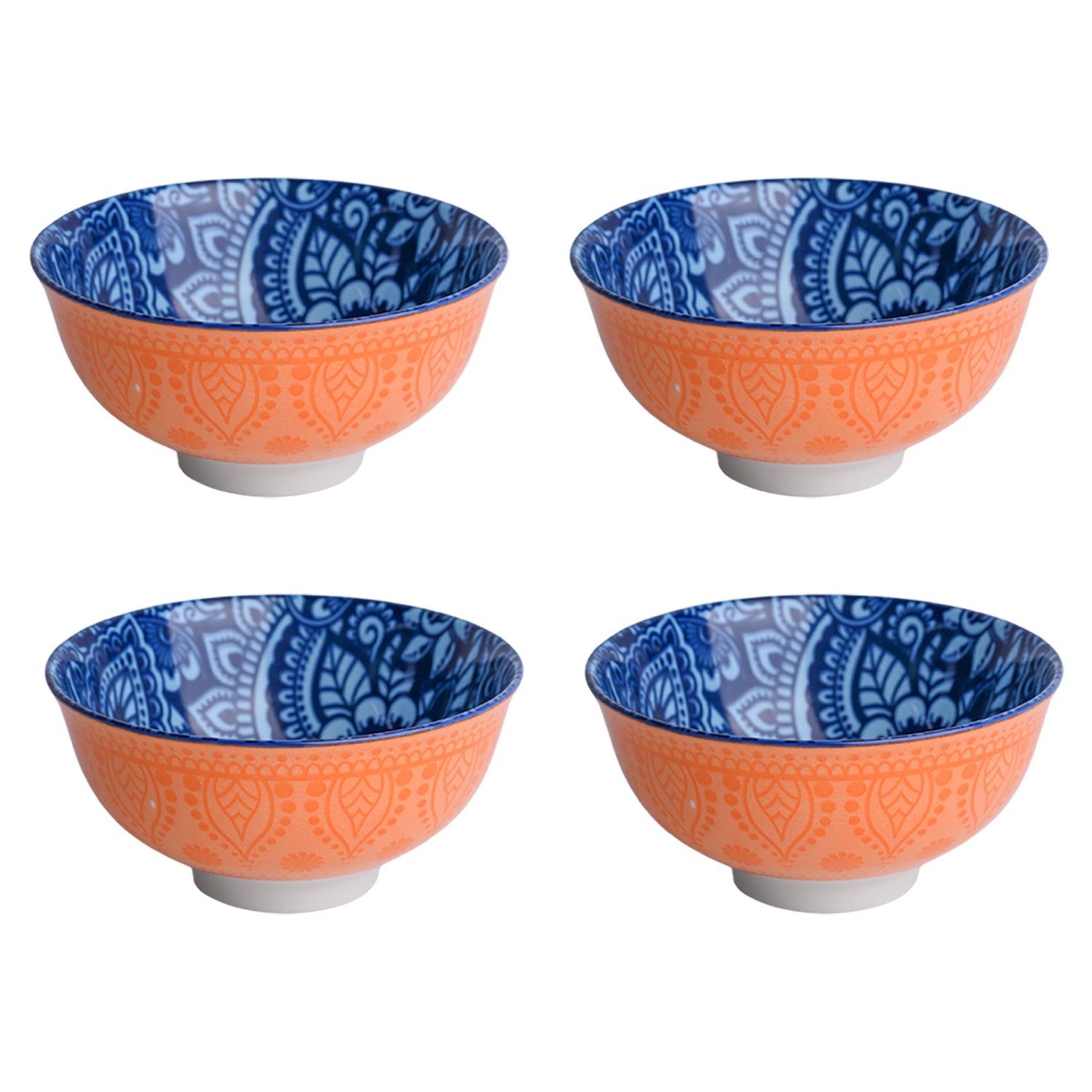Floral Bowl Set Of 4 (280Ml)