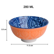 Floral Bowl Set Of 4 (280Ml)