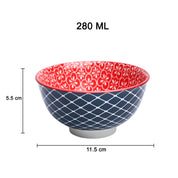 Floral Bowl Set Of 4 (280Ml)