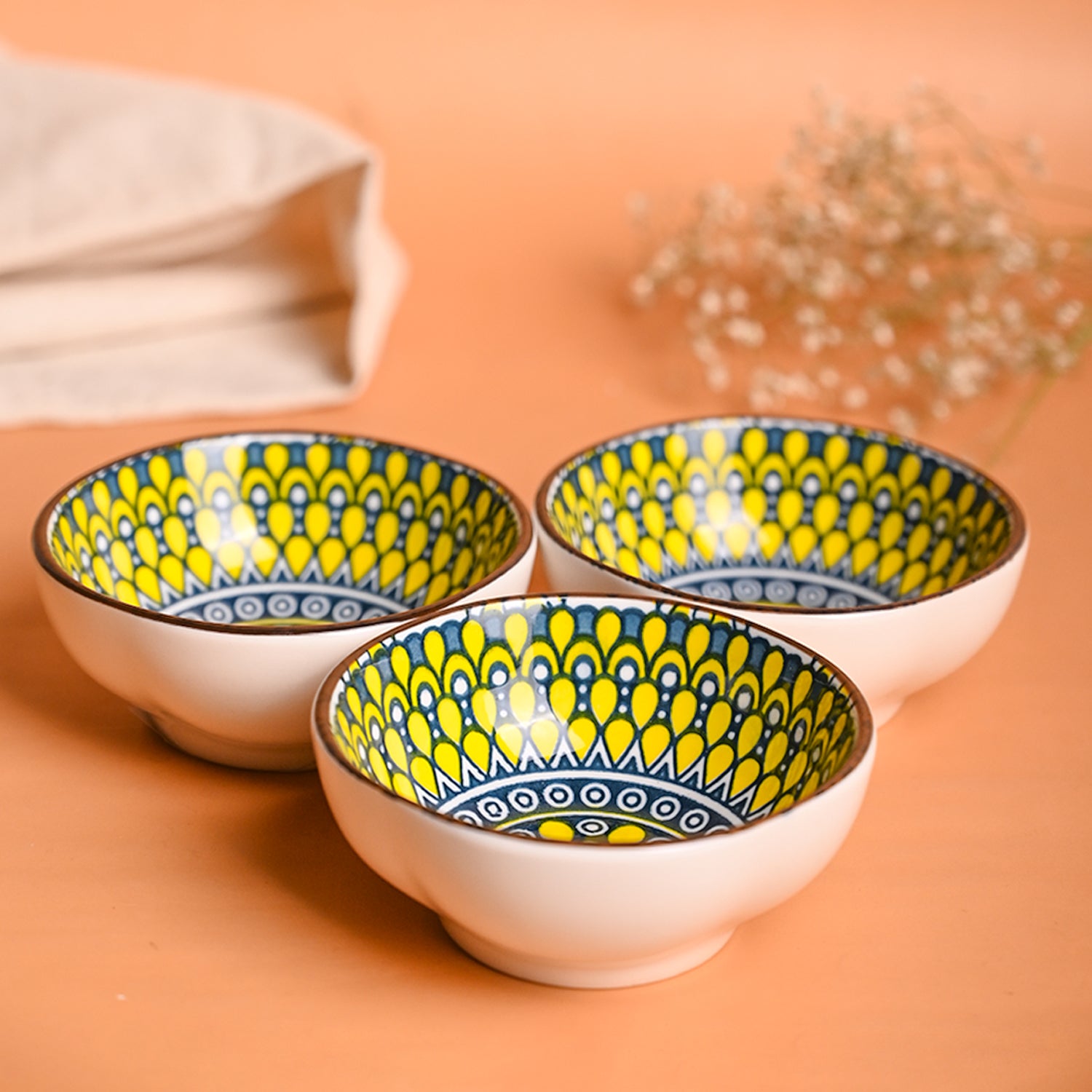 100Ml Yellow Bowl Set Of1