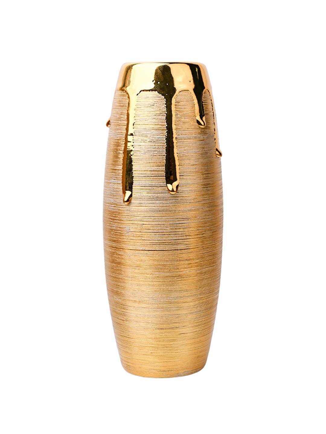 Stylish Golden Ceramic Vase - MARKET99