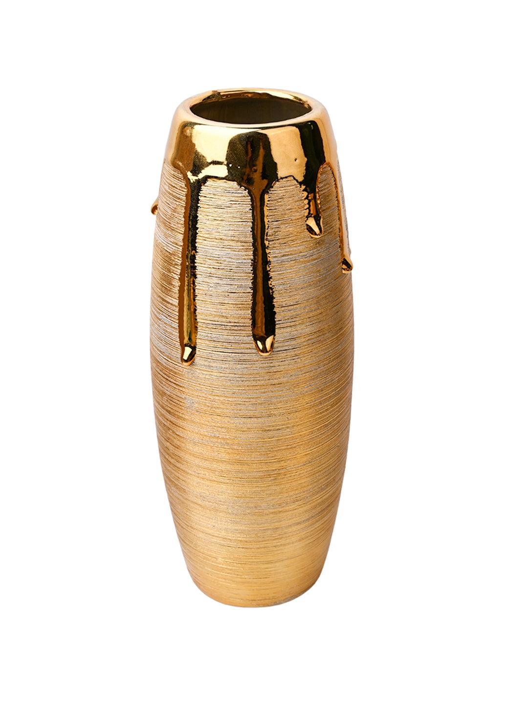 Stylish Golden Ceramic Vase - MARKET99