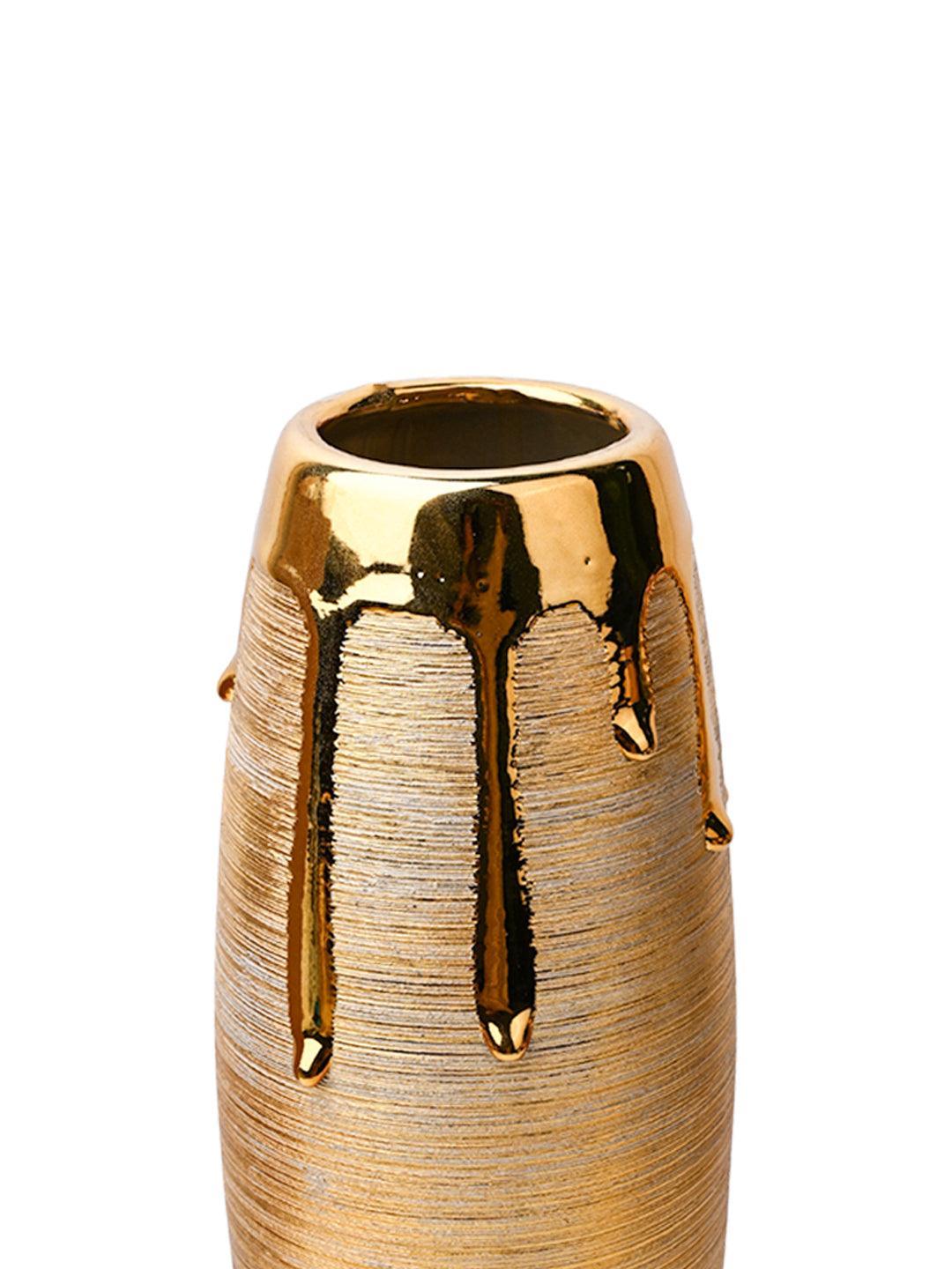 Stylish Golden Ceramic Vase - MARKET99