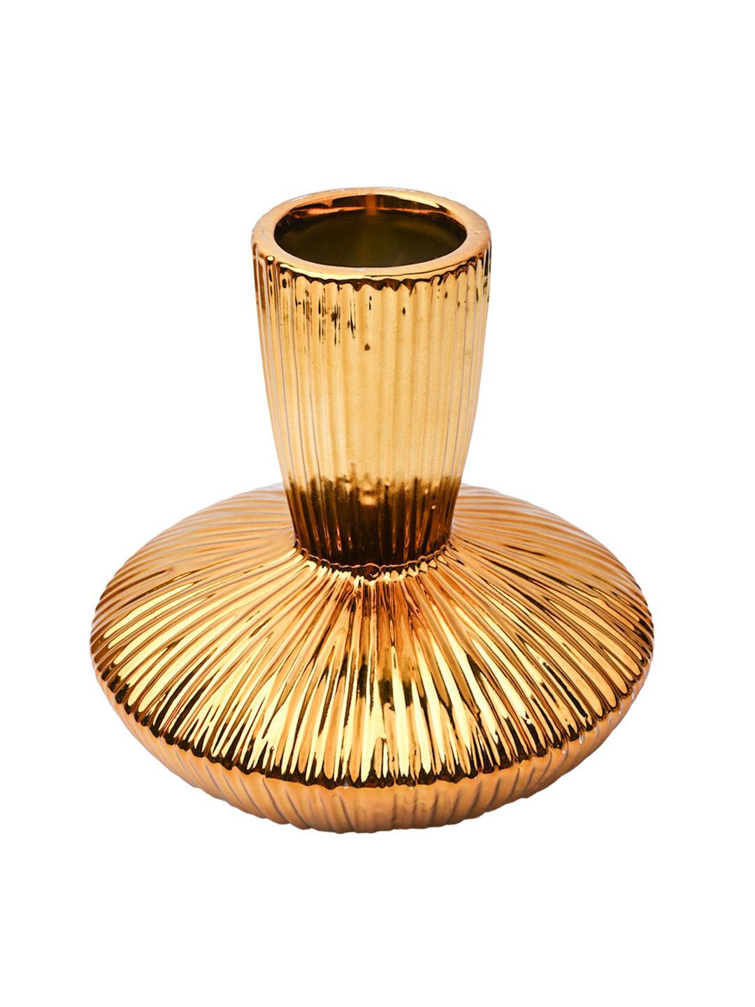 Stylish Golden Ceramic Vase - MARKET99