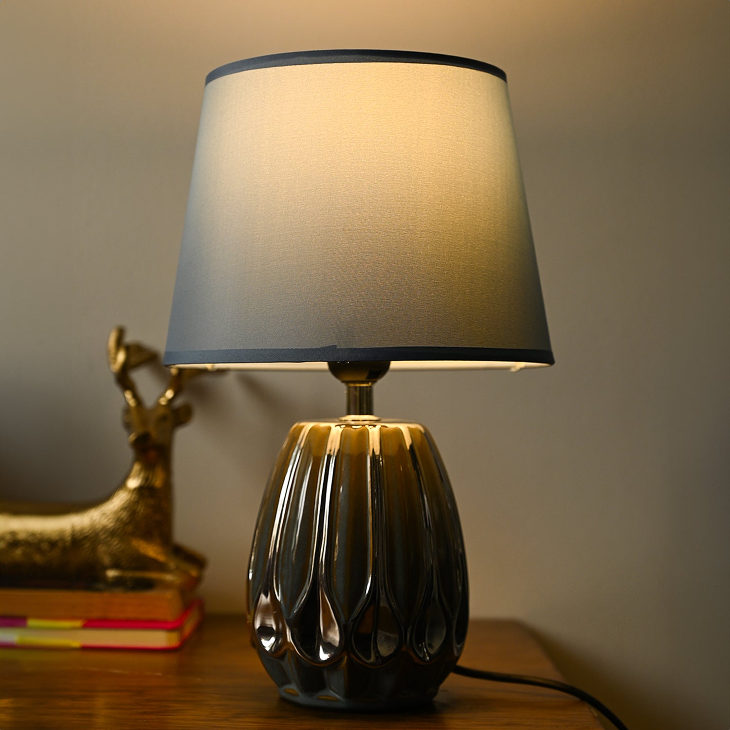 Stylish Light Blue Shade Table Lamp