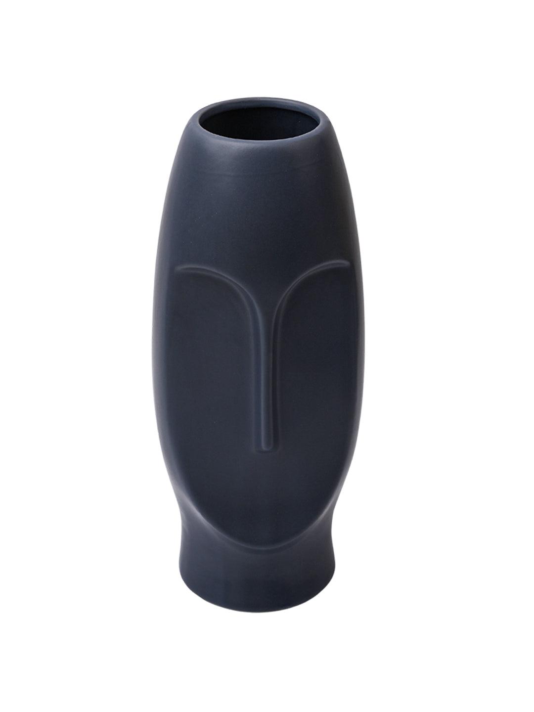 Stylish Black Face Shape Vase - MARKET99