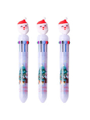 Christmas Ball Pen Set Of 3 Pcs (Assorted) - Santa Claus Bobble Head - MARKET99