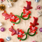 Party Spectacles With Reindeer Horns (Red, Set Of 2)