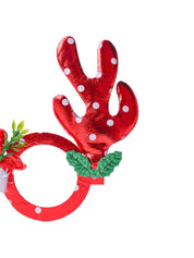 Christmas Raindeer Horns Party Spectacles (Red, Set Of 2) - MARKET99