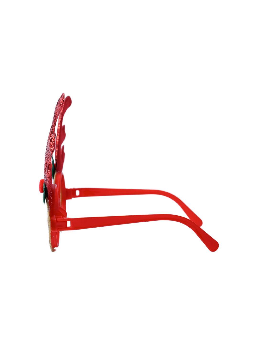 Christmas Raindeer Horns Party Spectacles (Red & Gold, Set Of 2) - MARKET99