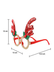 Christmas Raindeer Horns Party Spectacles (Red & Gold, Set Of 2) - MARKET99