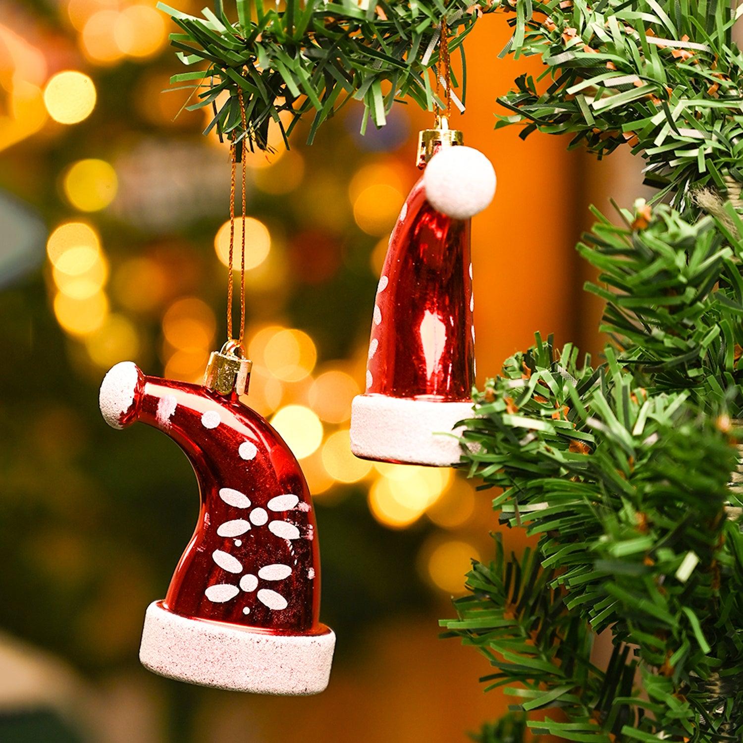 Christmas Santa Cap Decoration Set Of 4 Pcs