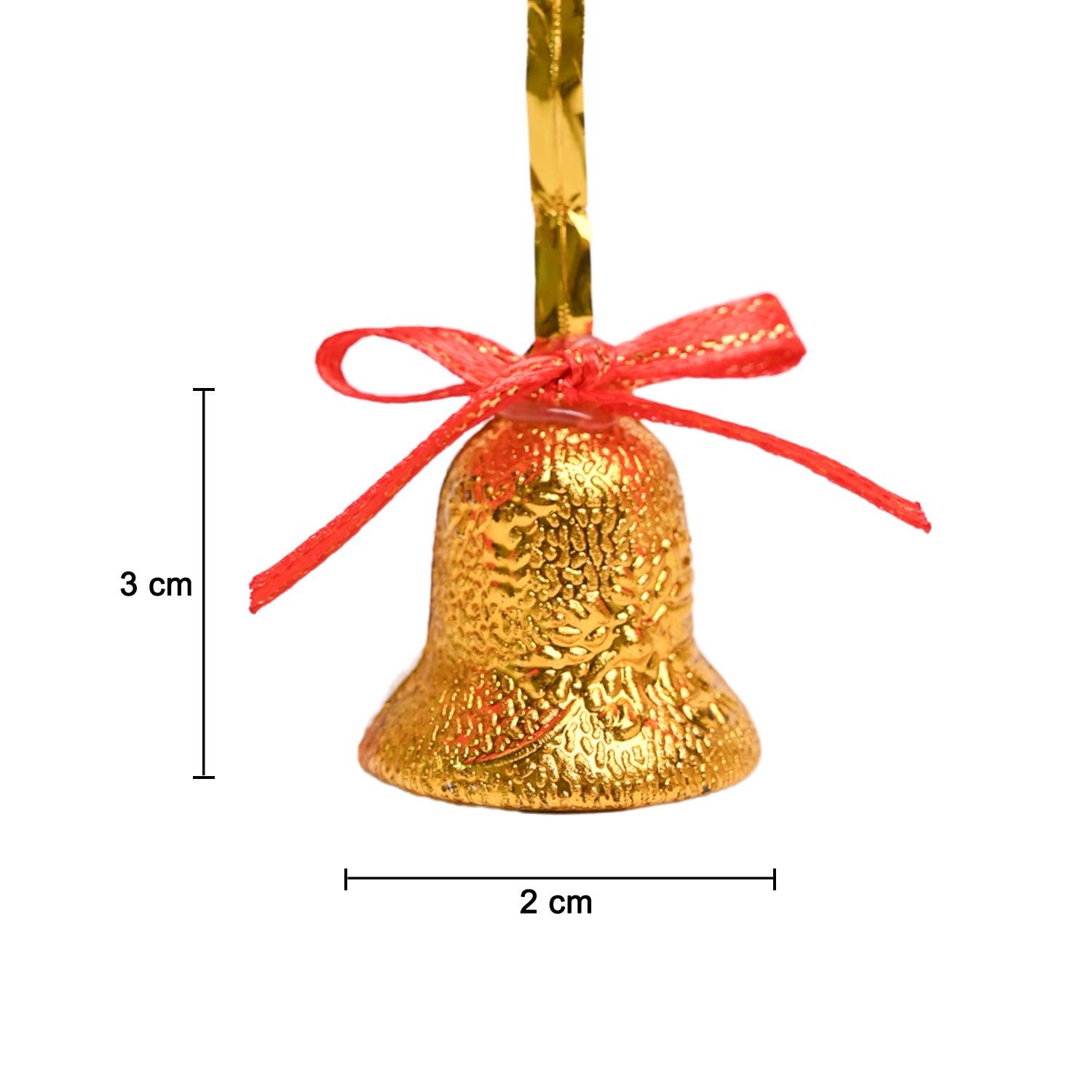 Christmas Bells Tree Decoration (Gold, Set Of 18, Assorted) - MARKET99