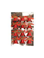 Christmas Bells Tree Decoration (Red, Set Of 18, Assorted) - MARKET99