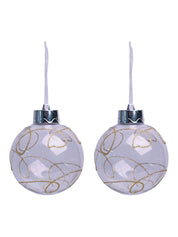 Christmas Hanging Balls Set Of 2 Pcs (Transparent, Assorted) - MARKET99