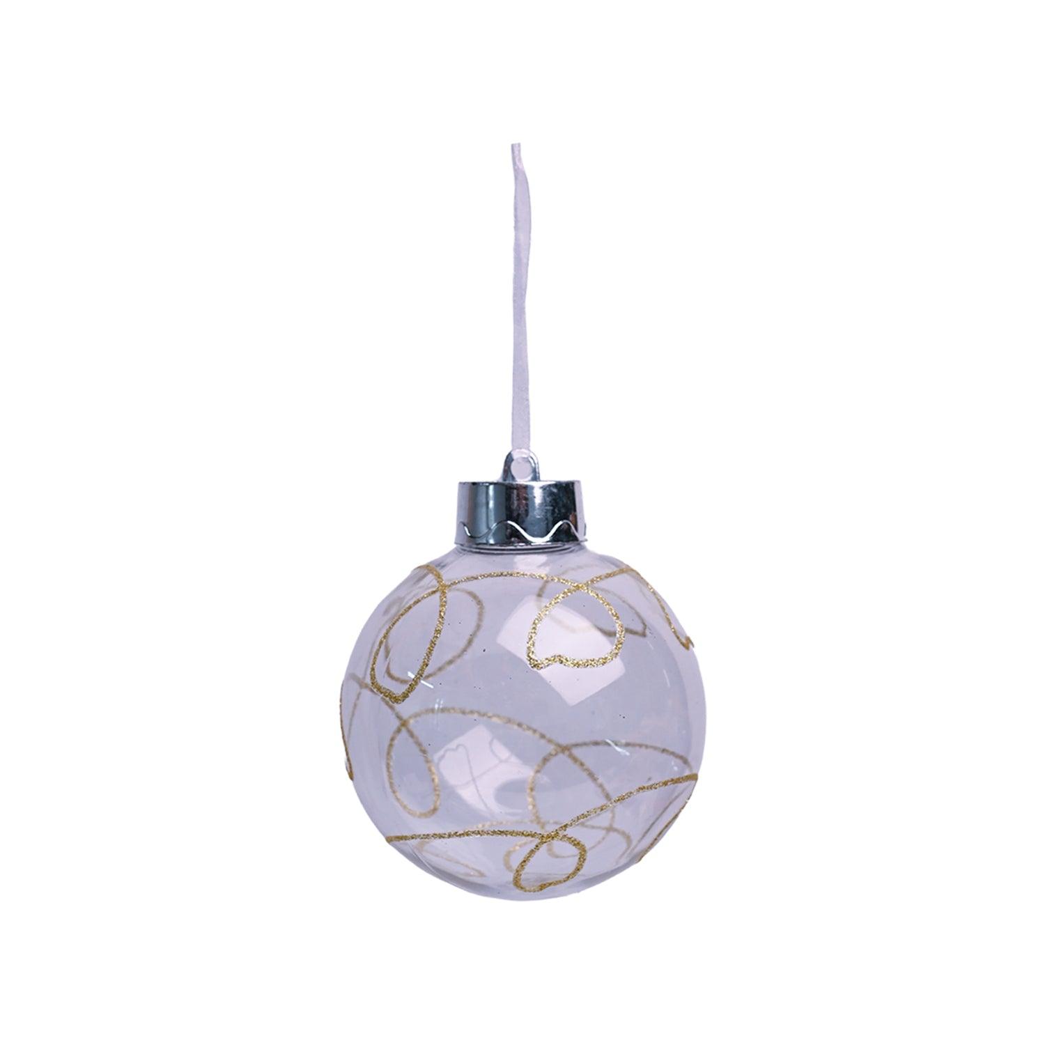 Christmas Hanging Balls Set Of 2 Pcs (Transparent, Assorted) - MARKET99