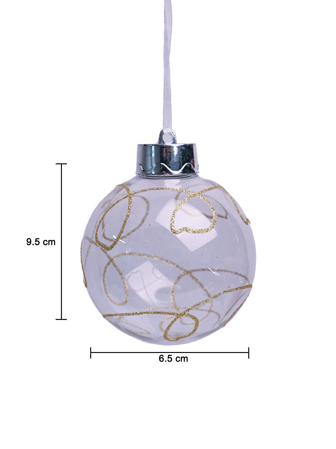 Christmas Hanging Balls Set Of 2 Pcs (Transparent, Assorted) - MARKET99