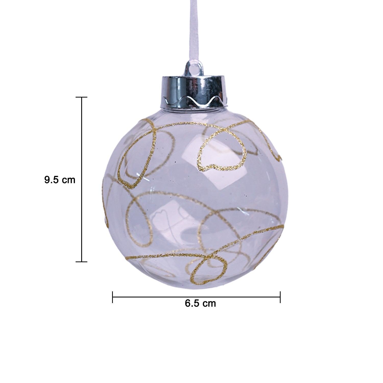 Christmas Hanging Balls Set Of 2 Pcs (Transparent, Assorted) - MARKET99