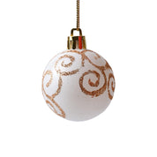 Christmas Tree Hanging Balls (White & Gold, Set Of 6) - MARKET99