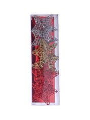 Christmas Decoration (White & Golden, Set Of 6 Pcs) - MARKET99