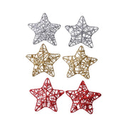 Christmas Decoration (White & Golden, Set Of 6 Pcs) - MARKET99