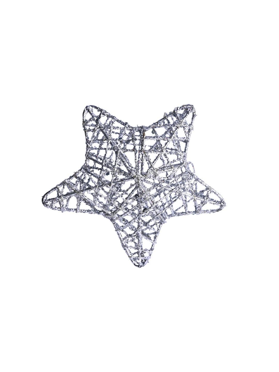 Christmas Decoration (White & Golden, Set Of 6 Pcs) - MARKET99