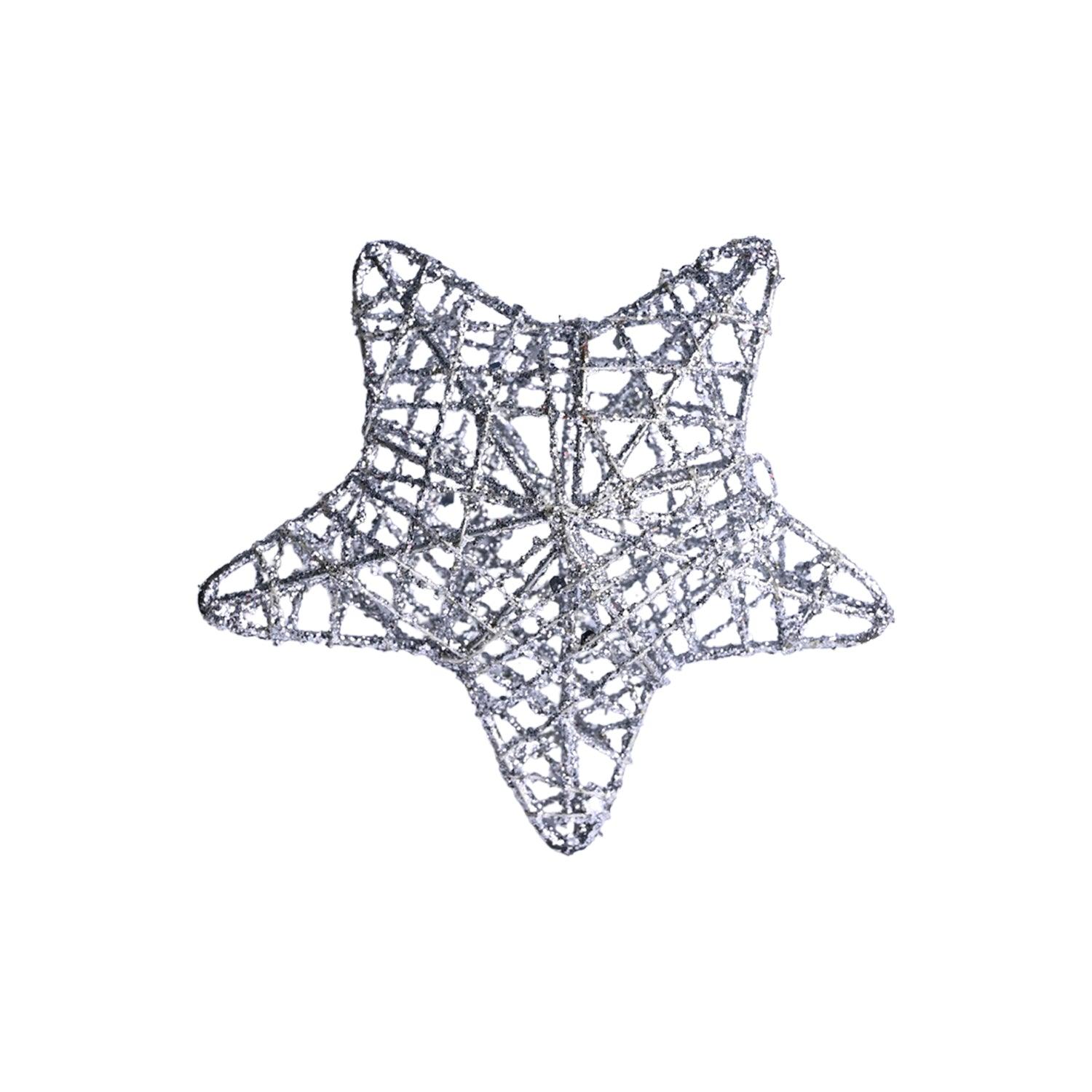 Christmas Decoration (White & Golden, Set Of 6 Pcs) - MARKET99