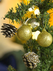 Christmas Tree Hanging Ball (Gold, Set Of 20 Pcs) - MARKET99