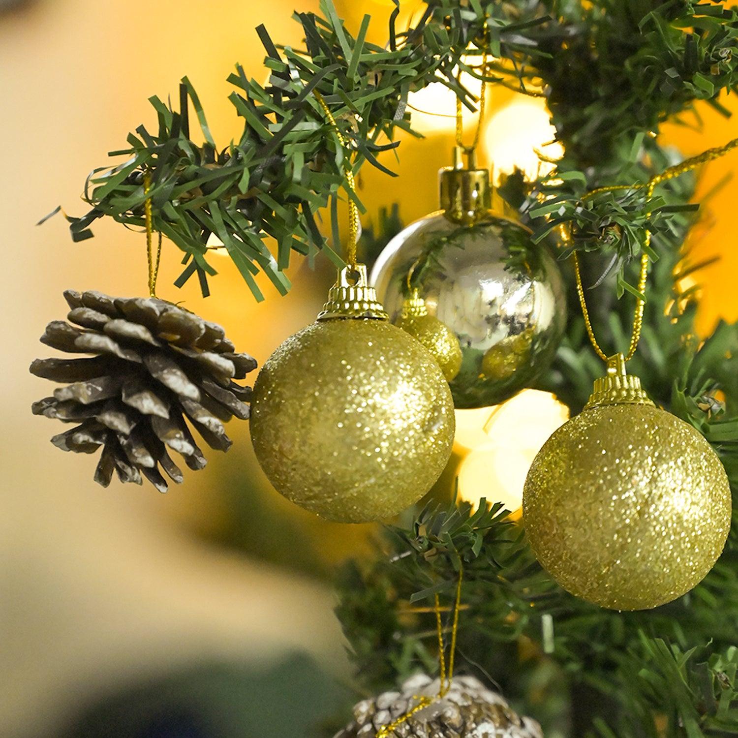 Christmas Tree Hanging Ball (Gold, Set Of 20 Pcs) - MARKET99