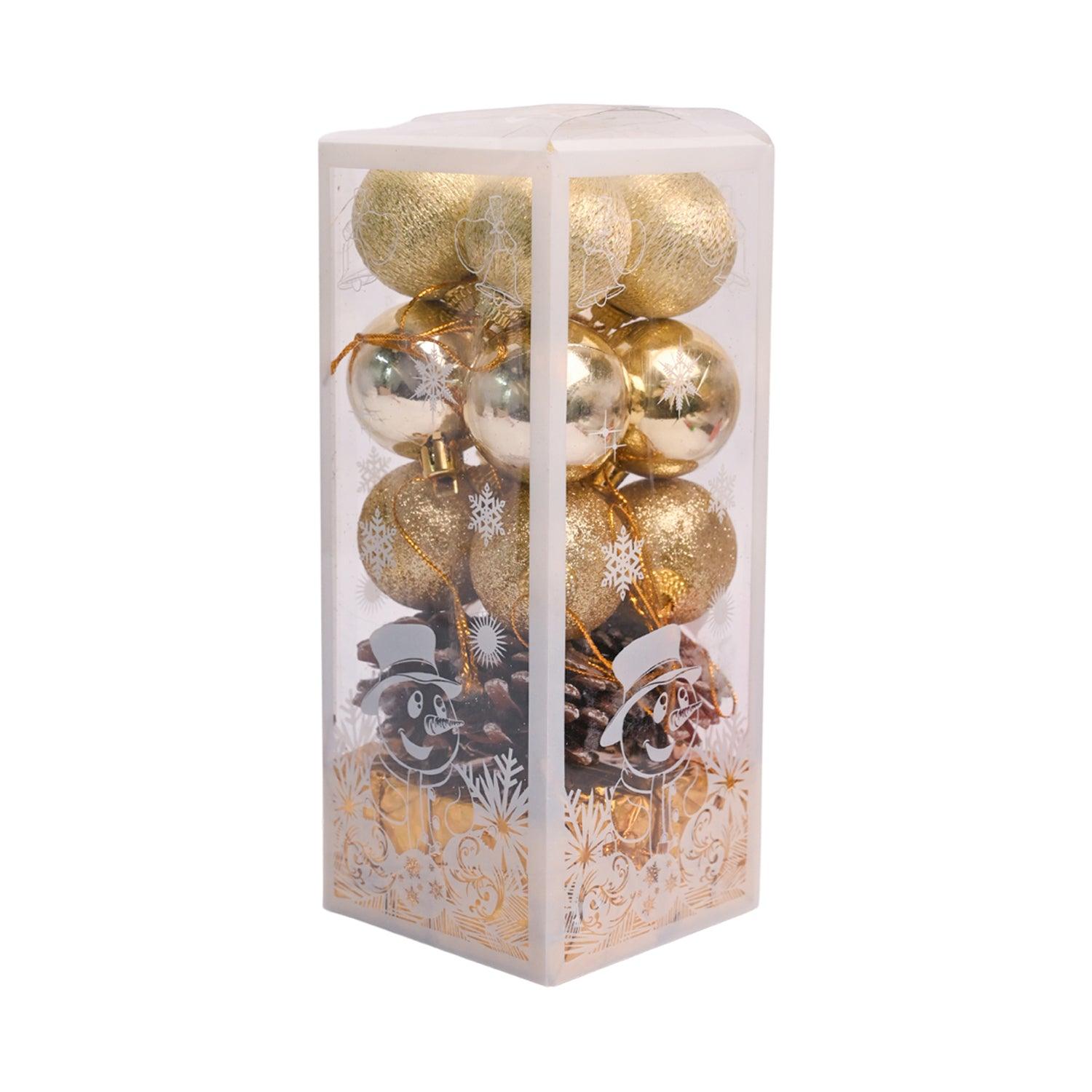 Christmas Tree Hanging Ball (Gold, Set Of 20 Pcs) - MARKET99