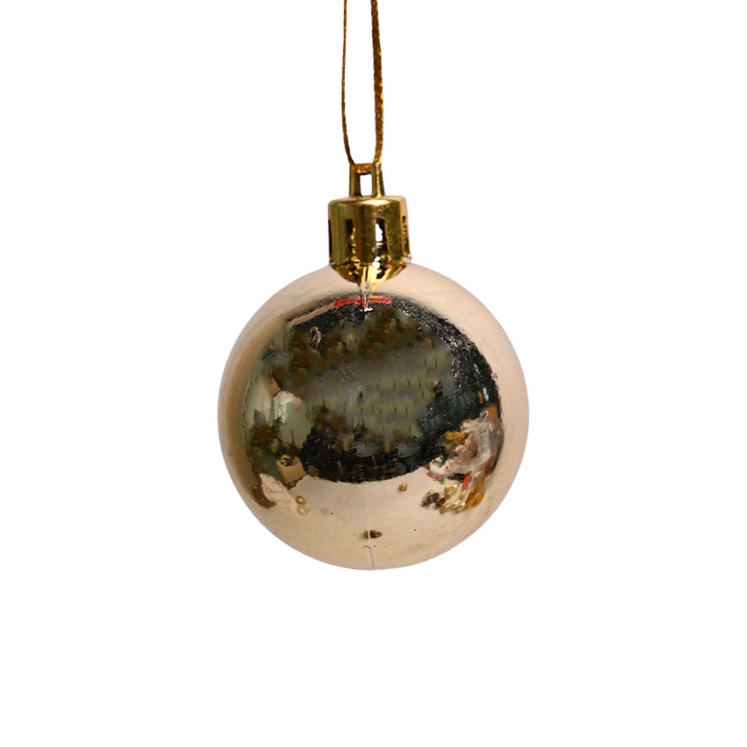 Christmas Tree Hanging Ball (Gold, Set Of 20 Pcs) - MARKET99