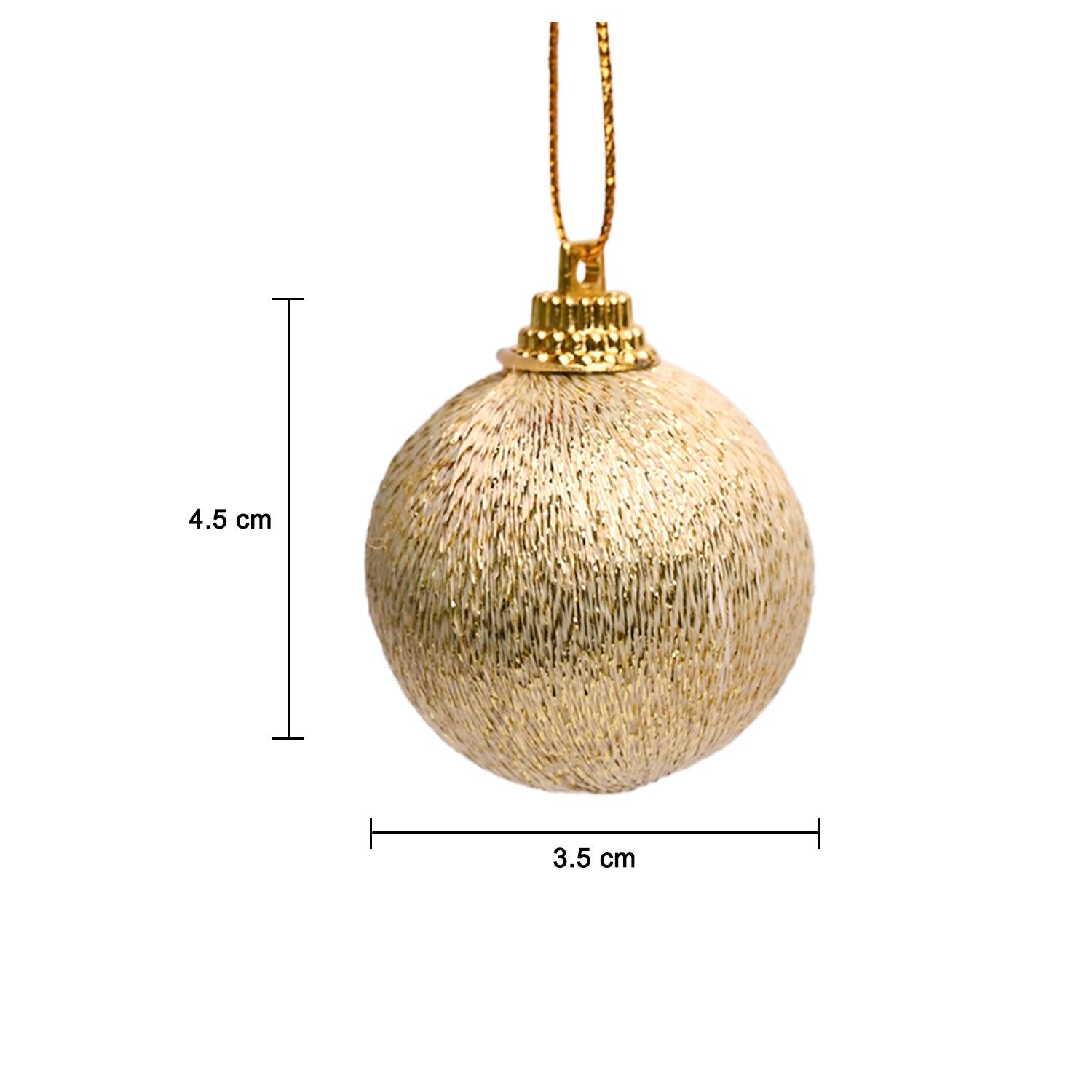 Christmas Tree Hanging Ball (Gold, Set Of 20 Pcs) - MARKET99