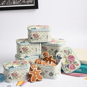 Mini Tin Storage Box Container  - Set Of 6, Green