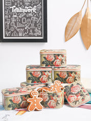 Mini Tin Storage Box Container - Set Of 6, Multicolor - MARKET99