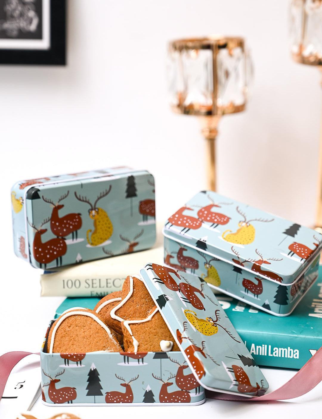 Colour Animal Print Tin Storage Box - Set Of 3, Multcolor - MARKET99