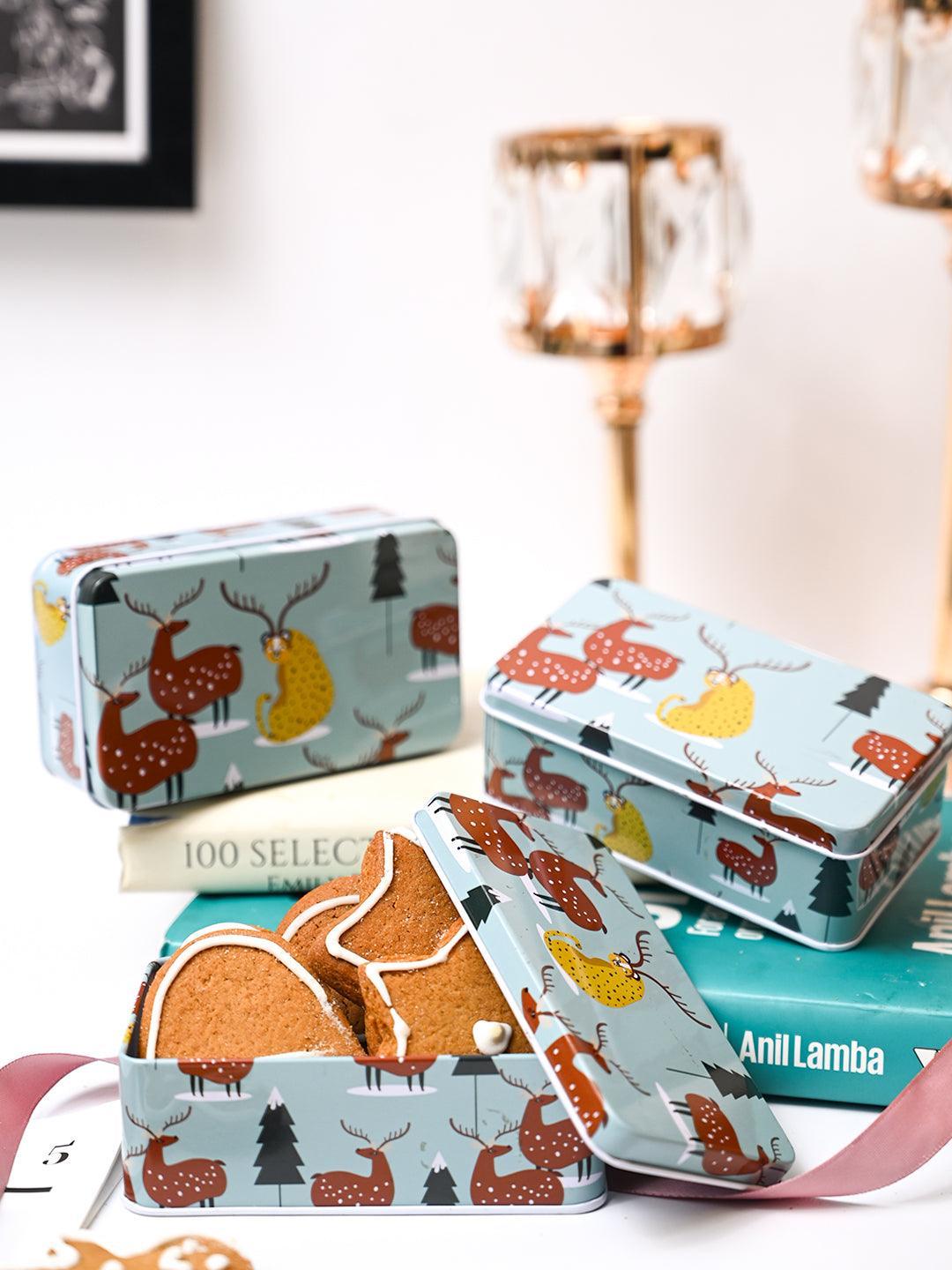 Colour Animal Print Tin Storage Box - Set Of 3, Multcolor - MARKET99