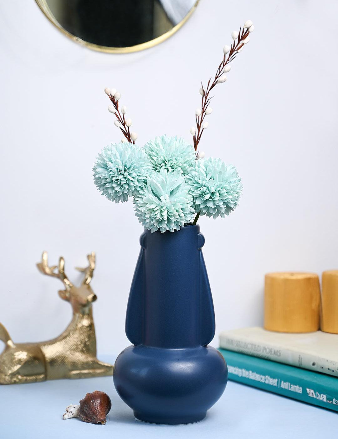 VON CASA Ceramic Blue Vase - MARKET99