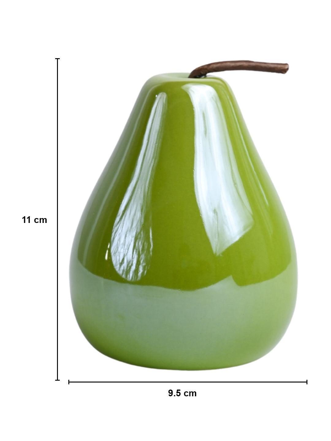 VON CASA Decorative Pear - Ceramic, Green - MARKET99