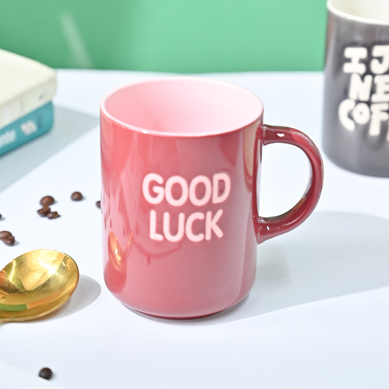 VON CASA Red Mug (Good Luck) - 420Ml