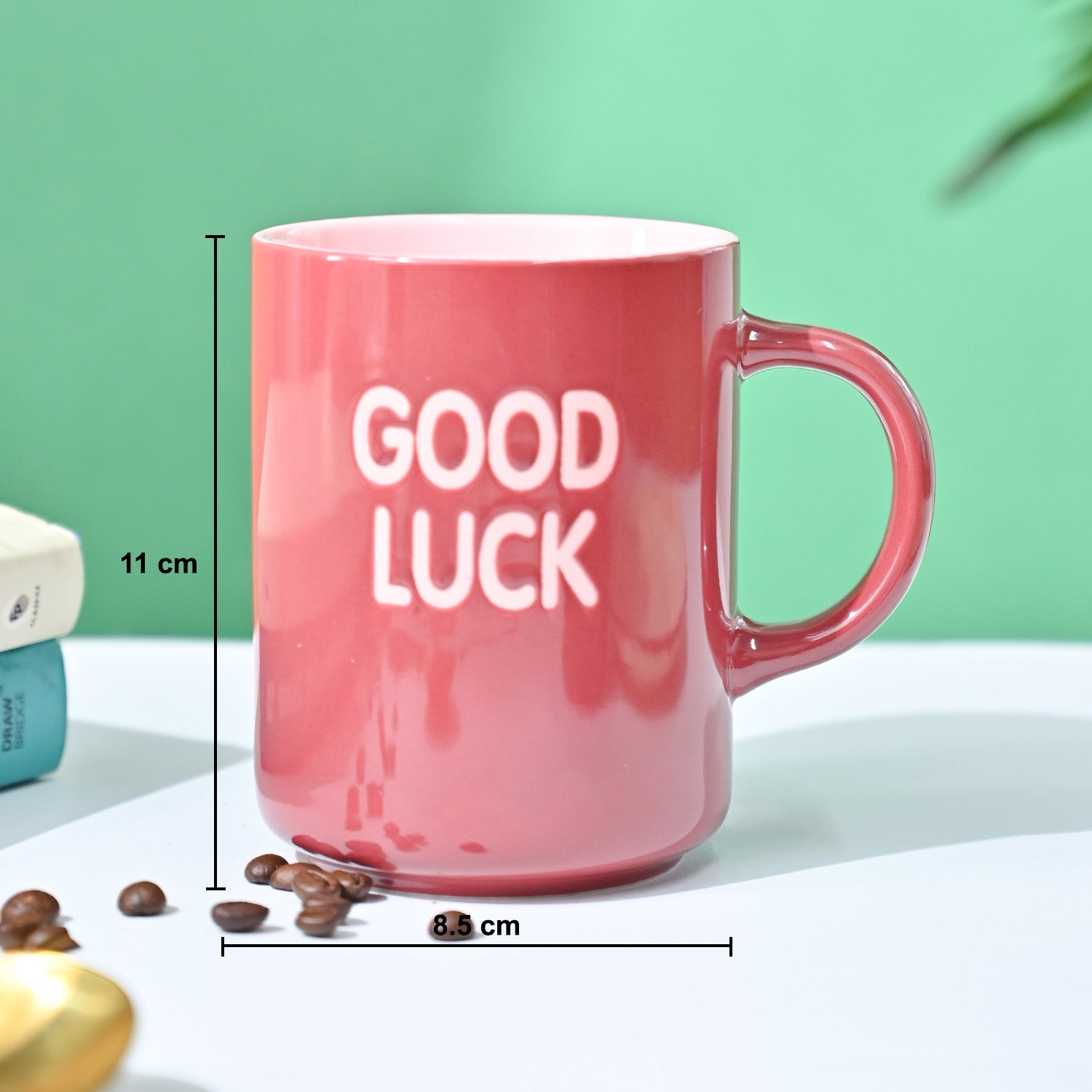 VON CASA Red Mug (Good Luck) - 420Ml