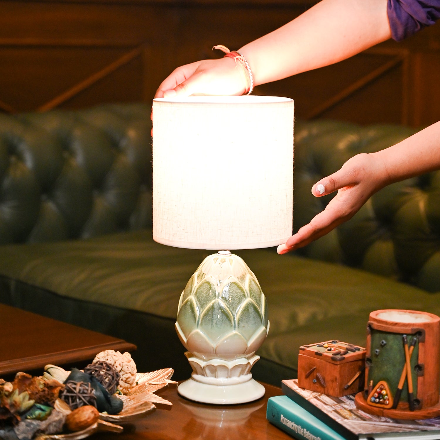 VON CASA Green Table Lamp
