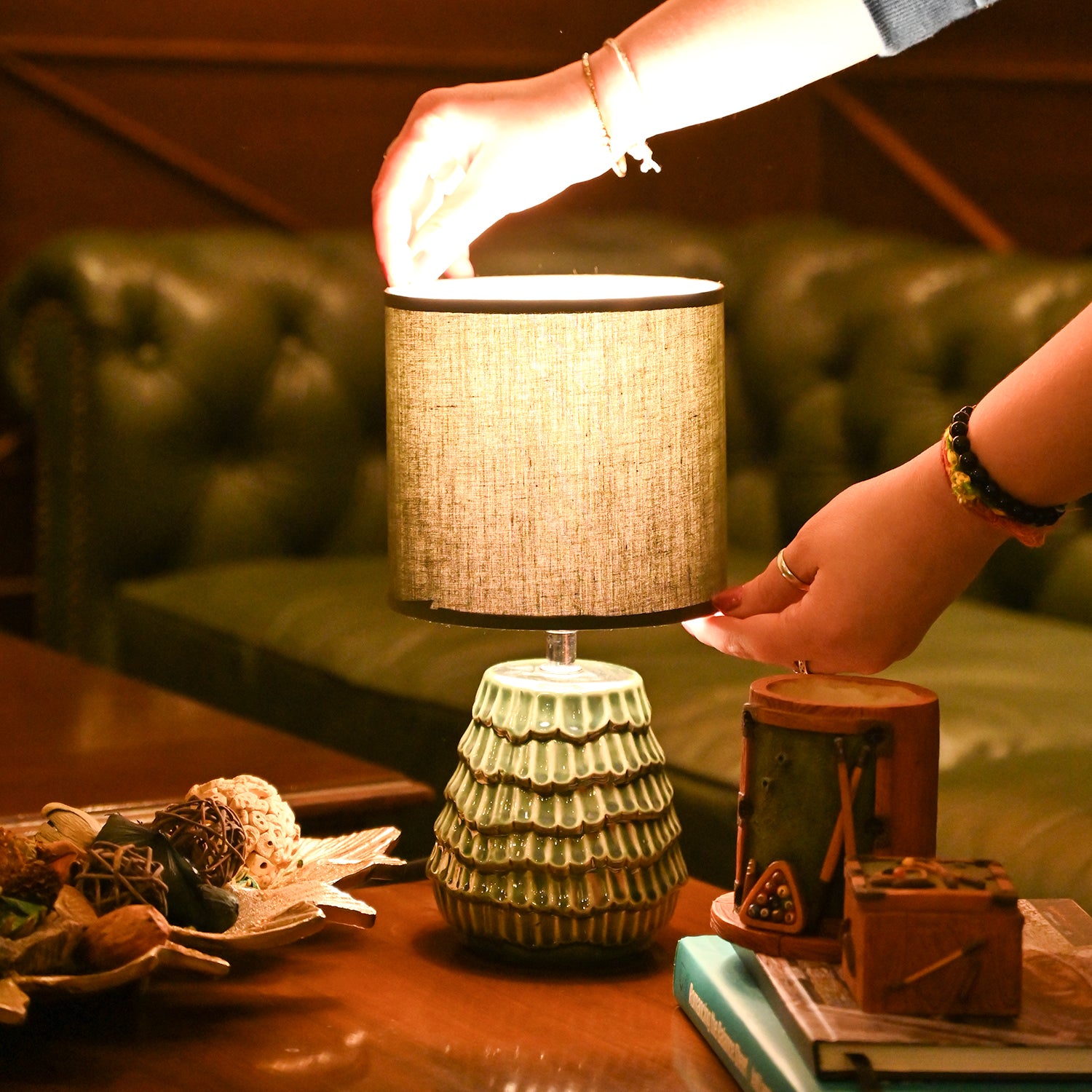 VON CASA Green Table Lamp