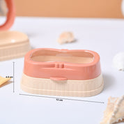 Market99 Plastic Peach & Beige Soap Dish - Set Of 2