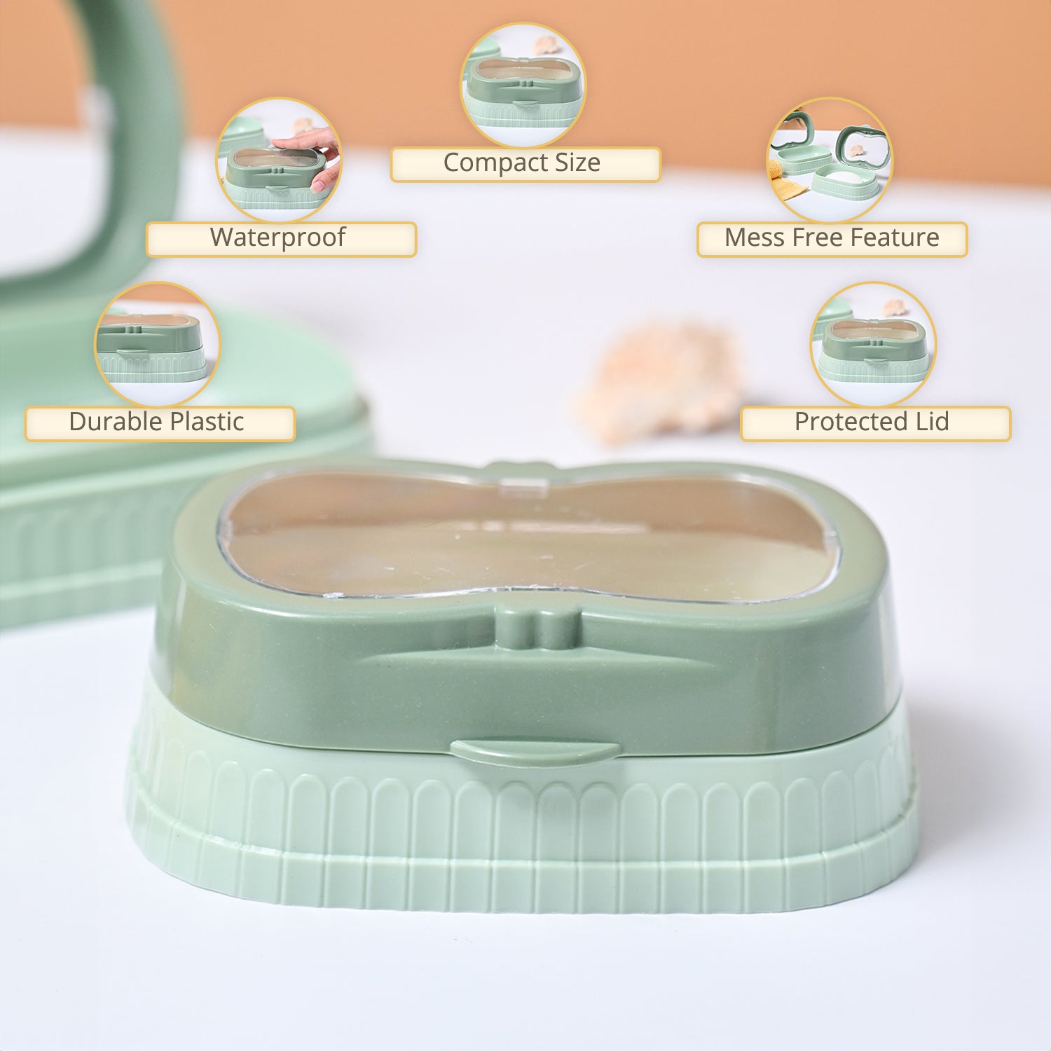 Market99 Plastic Green Soap Dish - Set Of 2