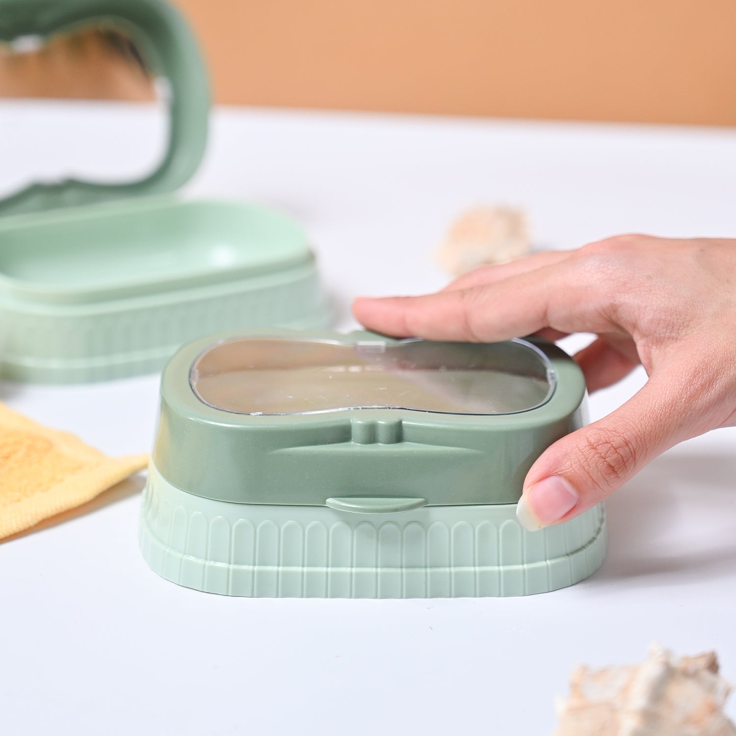 Market99 Plastic Green Soap Dish - Set Of 2
