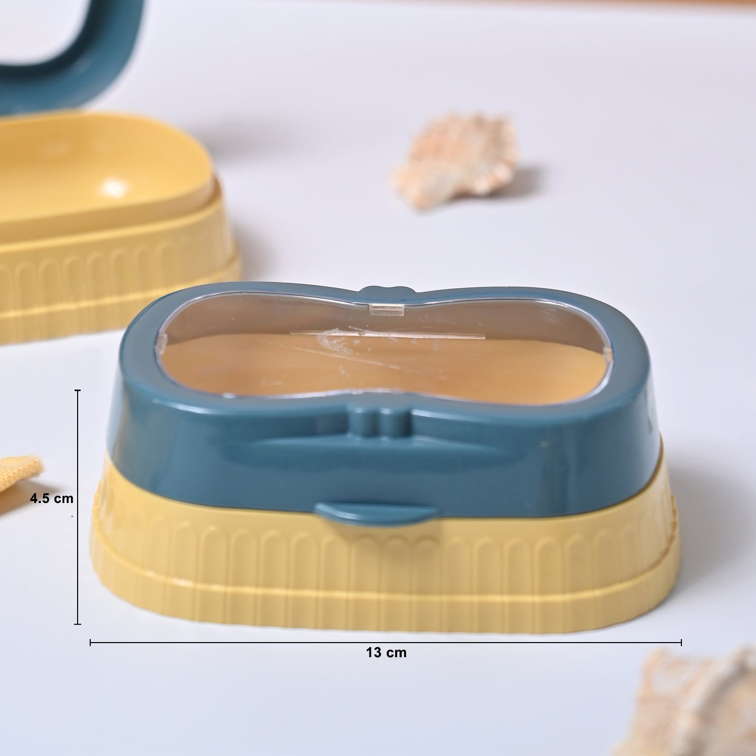 Market99 Plastic Blue & Yellow Soap Dish - Set Of 2